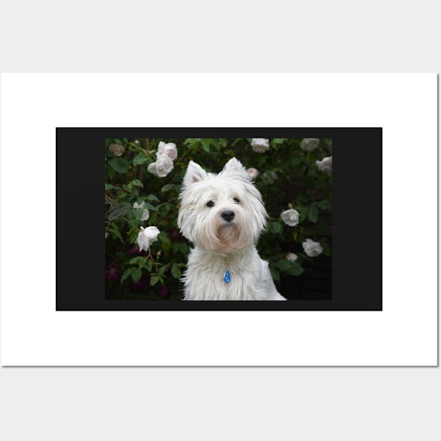 Westie in the floral garden Wall Art by princess-pirate